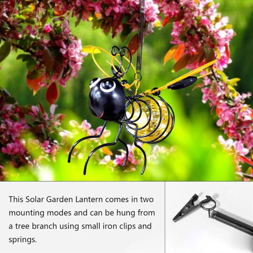 LED Hanging Flying Animals Lamp Solar Powered Cute Statue Ornament Lamp IP44 Waterproof Yard Balcony Porch Garden Decoration