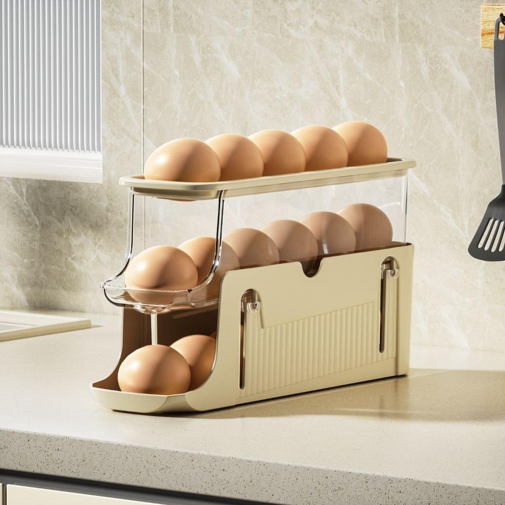 

Removable Automatic Rolling Egg Tray Stacking Egg Storage Rack Food Storage бежевый