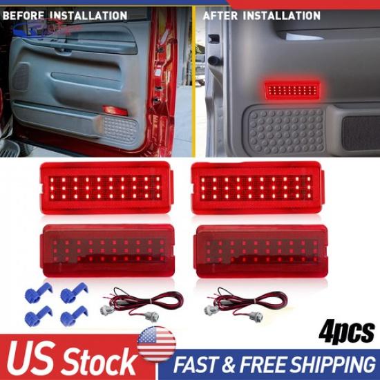 4x Interior Light Door Panel LED Lamp For 1999-2007 F-250 Ford F-350 F-450 F-550