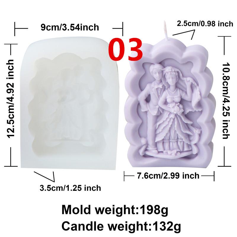 Wedding Couple Silicone Candle Soap Mold DIY Valentine's Day Wedding Dec Ornament Celebration Party Embellishments Mould