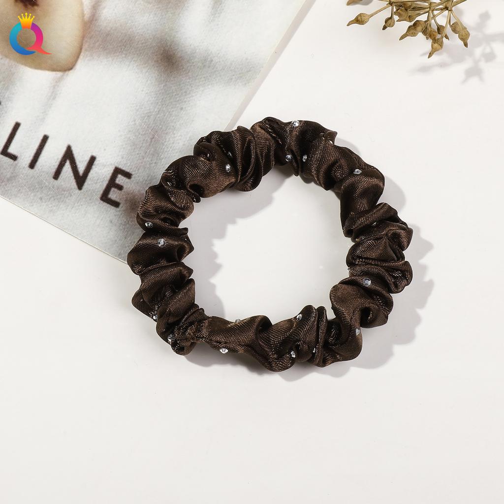 Satin Großes Scrunchie Einfarbig Kordelfarbe Dinza Pferdeschwanz Kugel Haargummi
