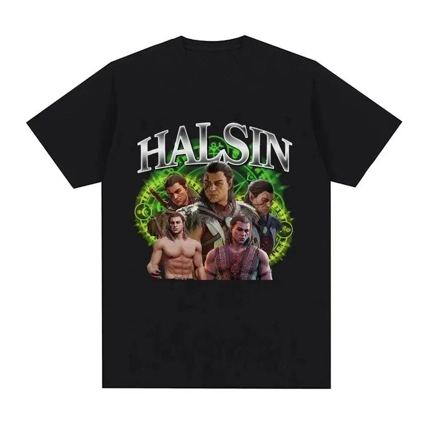 Retro Astarion Halsin Baldurs Gate 3 Unisex Women Print Tee Cotton T Shirt Short Sleeve Tshirt Fashion Oversized T-shirts Clothes