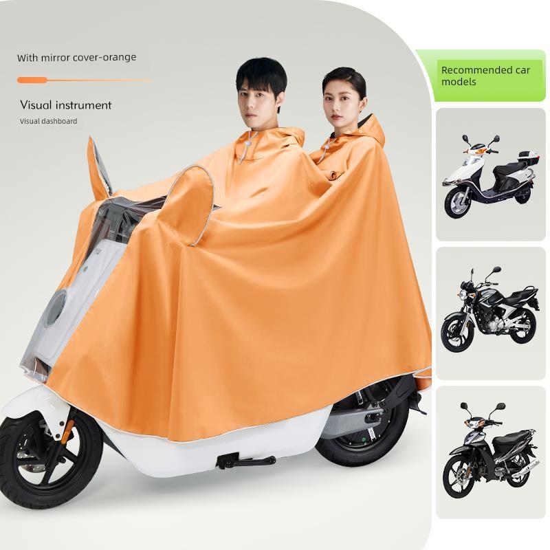 Electric Motorcycle Raincoat for One Person, Women's Small-Sized, Long Full-Body Raincoat for Heavy Rain, Men's Double-Person New Style Rain Poncho