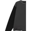 We11done Fw26 Pleated Logo Long Sleeve T-Shirt Unisex tops WD-TT2-26-731-U-BK