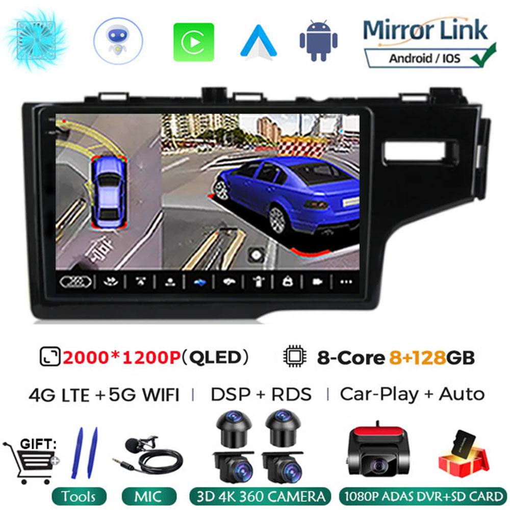 9'' Android 14 Car Radio for Honda Fit Jazz 2013 2014 2016 2018 GPS Navigation Stereo Multimedia Video Player Screen Head Unit