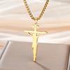 Dawapara INRI Crucifix Jesus Cross Pendant Necklace Christian Catholic Men Faith Necklace Stainless Steel Jewelry
