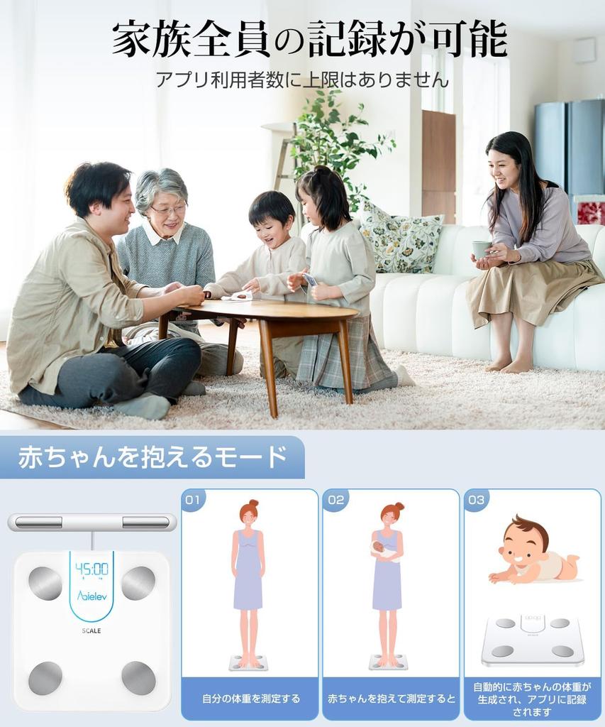 AQielev Body Composition Scale with Smartphone Connectivity Measures Body Fat Percentage Perfect for Respect for the Aged Day 2025 Specialized 45