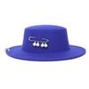 ZHENYUEQI Unisex Faux Wool Flat Top Fedora Hat