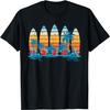Vintage Surfboard Sunset Surfboarder Retro Surfer Palm Tree T-Shirt