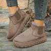 Fashion Winter Women Snow Boots 2025 New Plush Warm Casual Chelsea Ankle Boots Flats Platform Comfortable Ladies Shoes Zapatos De Mujer