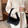 Autumn and Winter Fluff Solid Color Mini Bag Casual Fashion Underarm Women's Bag Fashion Plush Handbag