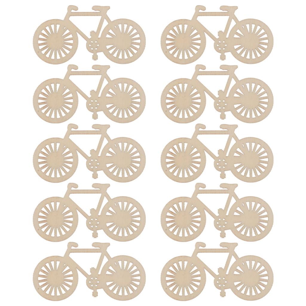 10 Pcs Laser Cut Wooden Slices Craft Supplies Wood Cutouts Home Decor Bicycle naments Sewing Diy Nursery Children Accessories