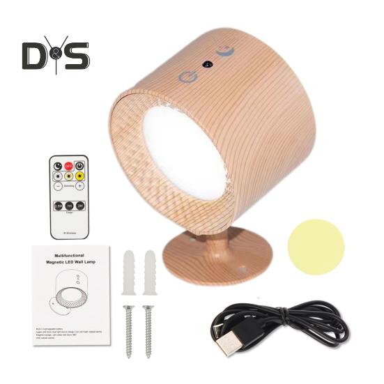 LED-Wandlampe mit Fernbedienung, einstellbare Helligkeit, Farbtemperatur, wiederaufladbare Wandhalterung, Nachttischlampe, Nachtlicht