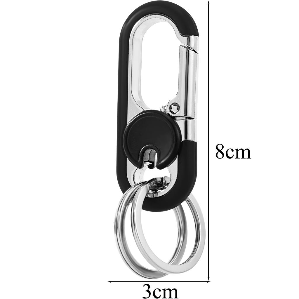 Men Keychain Hook Stainless Steel Buckle Bottle Opener Carabiner Climbing Tool Double Ring Car Fishing Key Ring Car Accessories