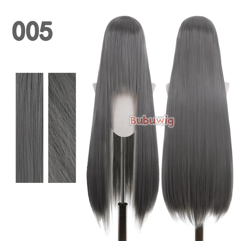 Bubuwig Synthetic Hair 100cm Long Straight Pure Color Cosplay Wigs Over 100 Colors Black White Red Blue Brown Wig Heat Resistant