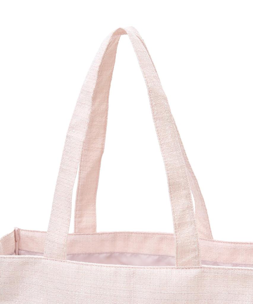 Maison de FLEUR Tweed Logo Embroidered Square Tote Bag, Ivory, 08000223800
