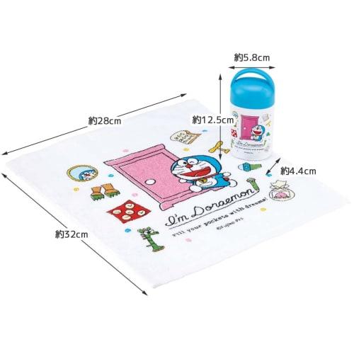 Skater Antibacterial Hand Towel Set with Case, Doraemon Line Design, Made in Japan, 32 x 30.5 cm (OA5AG-A)