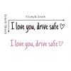 2pcs I Love You Drive Safe Car Stickers,Rear View Mirror Stickers For Women Men Waterproof Rear View Mirror Decals