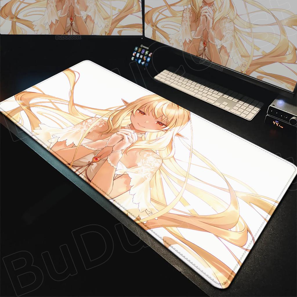 Hololive Kawaii Girl Shiranui Flare Desktop Carpet Laptop Anime Keyboard Mat Pc Gaming Accessories NonSlip Rubber Base Mousepad