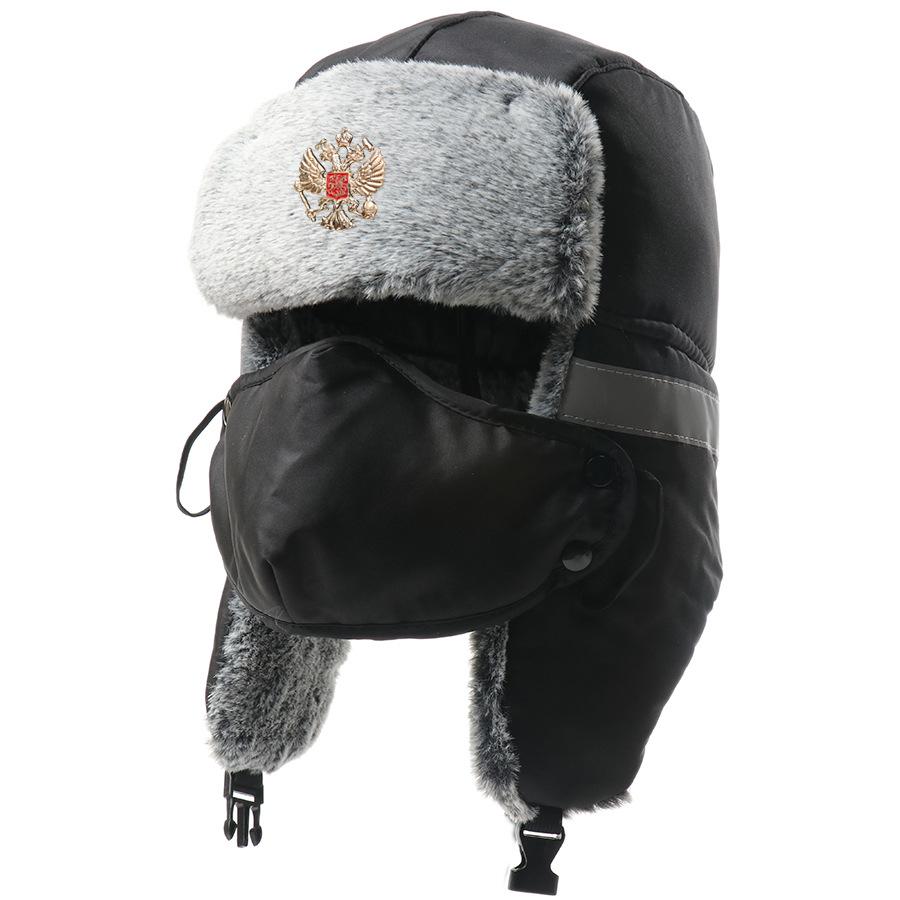 Soviet coat of arms Lei Feng hat imitation rabbit fur autumn and winter outdoor ear protection hat winter warm and cold plush hat direct supply