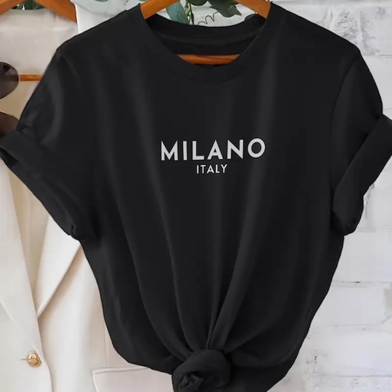 

Женская летняя футболка с принтом в виде букв, футболки с коротким рукавом, повседневные топы с принтом XS чёрный