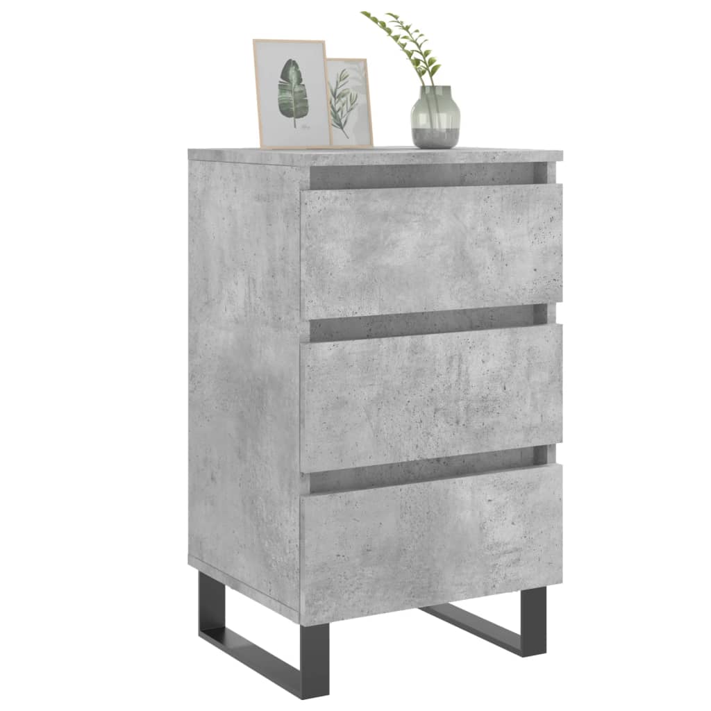Nightstands 2 pcs. Concrete Grey 40 x 35 x 69 cm Particleboard