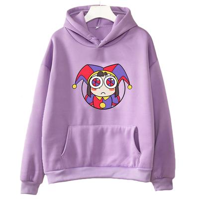 THE AMAZING DIGITAL CIRCUS Ponni Kapşonlu Sokak Giyimi Kadın Grafik Sweatshirt Günlük Uzun Kollu Giyim Kış/Sonbahar Kazaklar