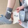 Spring and Summer Lightweight West Highland Terrier Socks, Cute Children's Mid-calf Socks, with Bows, Sweat-absorbing and Breathable Cotton Socks