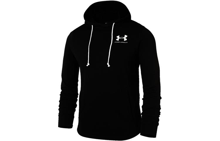 Under Armour Sweatshirts Men s Black Hooded Moderate Regular 1370401-001 L