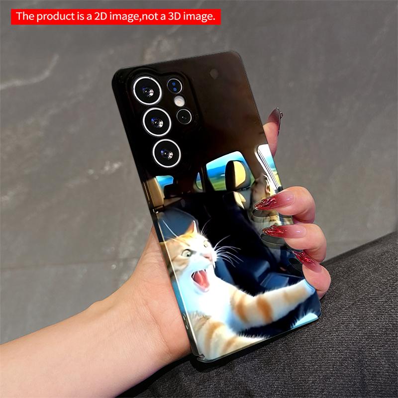 2DFlat Samsung Phone Case Cats Yawning In Car Seat Applicable To Galaxy S22 S23 S24 S25ULTRA S26 A12 A13 A14 A15 A16