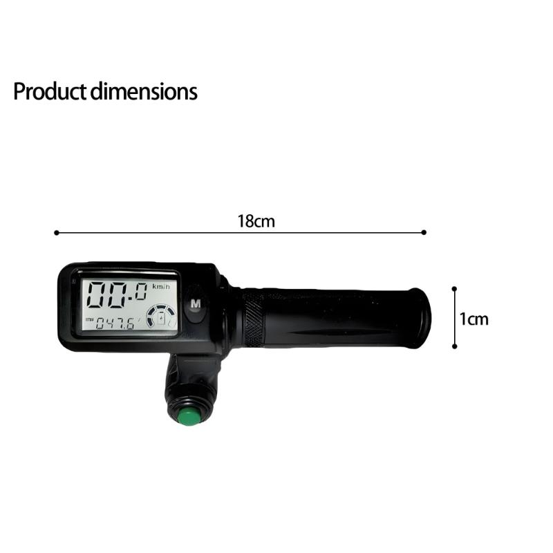 Digital Battery Meter Throttle Grip Electric Bike Handlebar Adjustable Speed Control for Most Model