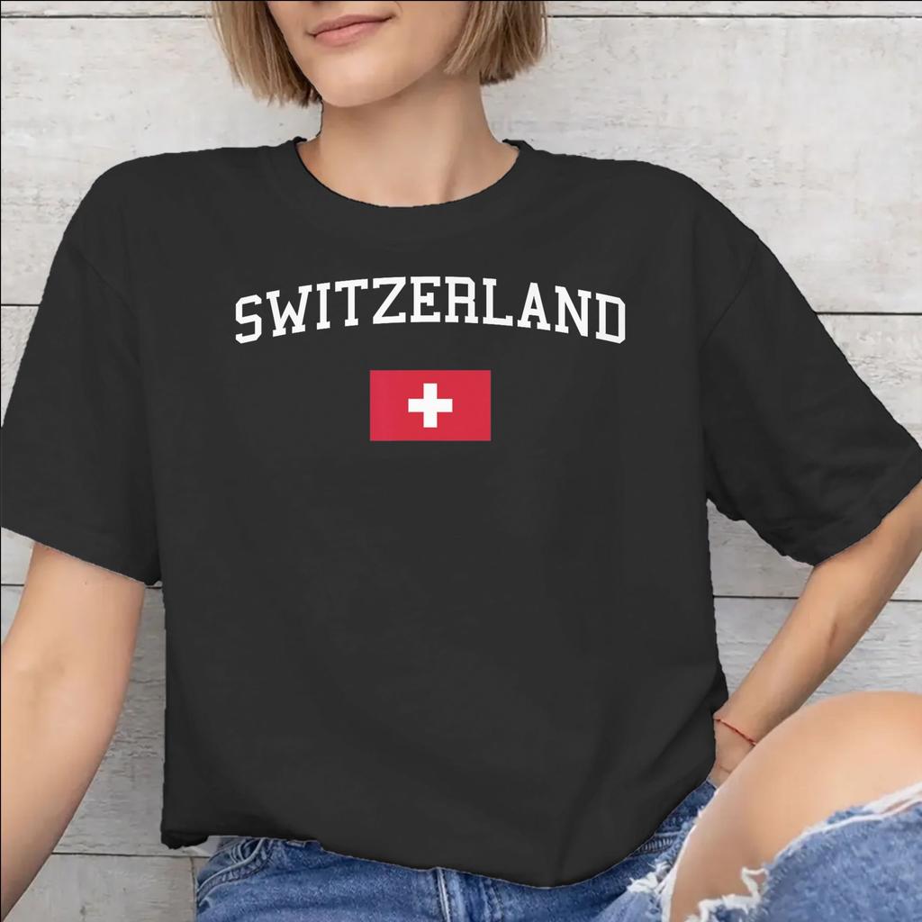Swiss Switzerland Flag Accessories Unisex T Shirt Pure Cotton Tee Graphic Printed Tshirt Clothing