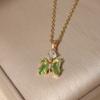 Butterfly Shape Pendant Necklace for Women Golden Stainless Steel Clavicle Chain Wedding Party Daily Wear Jewelry Accessories