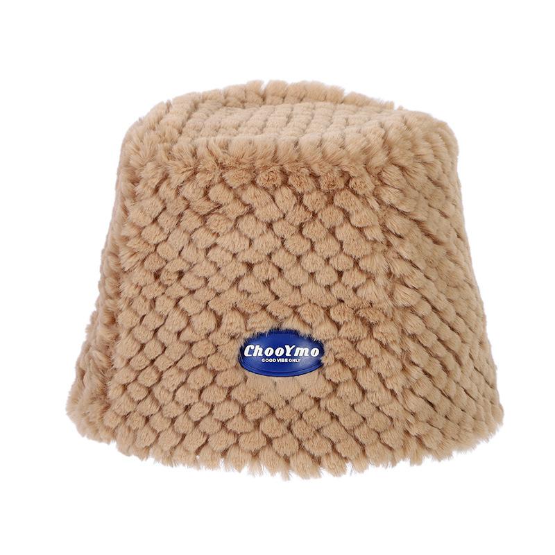 Small Plush Bucket Hat Women's Autumn and Winter Temperament Versatile Warm Ear Protection Bucket Hat Tide