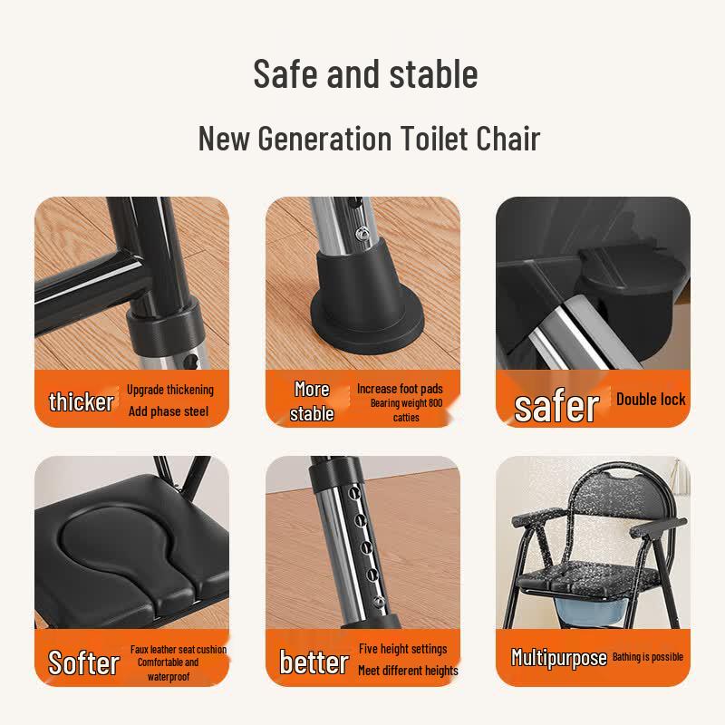 Portable Foldable Commode Chair