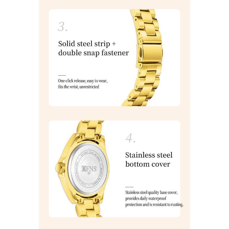 Elegante Orologio da Donna Lusso Moda Femminile Orologio da Polso Movimento al Quarzo Acciaio Inossidabile Impermeabile Luminoso Orologi Femminili