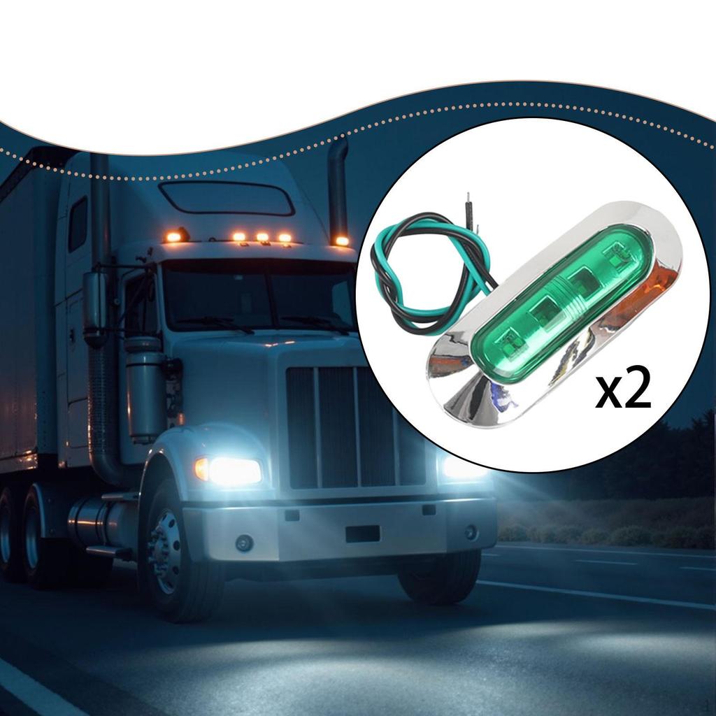 2 Pieces Truck Side Marker Lights 12V-24V Waterproof Replace Indicator Accessory