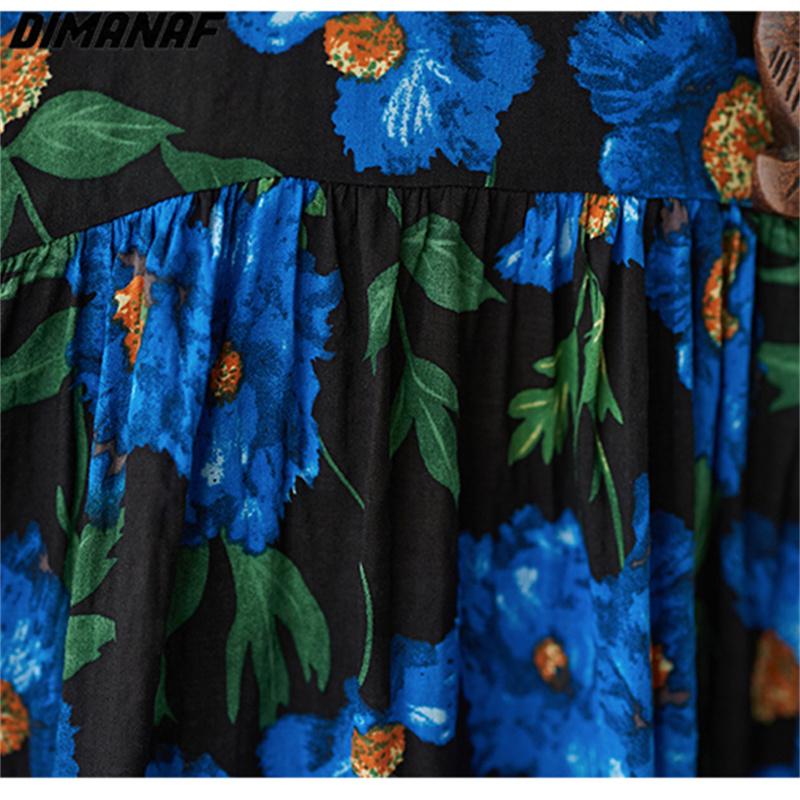 DIMANAF Plus Size Women 2023 Dress New Summer Style Loose Dress Basic Floral Dresses New Yellow