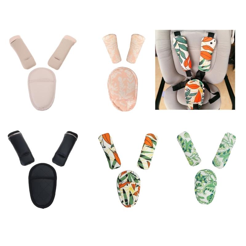 Universal Car Belt Covers Breathable Pram Belt Cushion 3 Pads Seat Belt Pad Provide a Comfortable Touch for Your Newborn