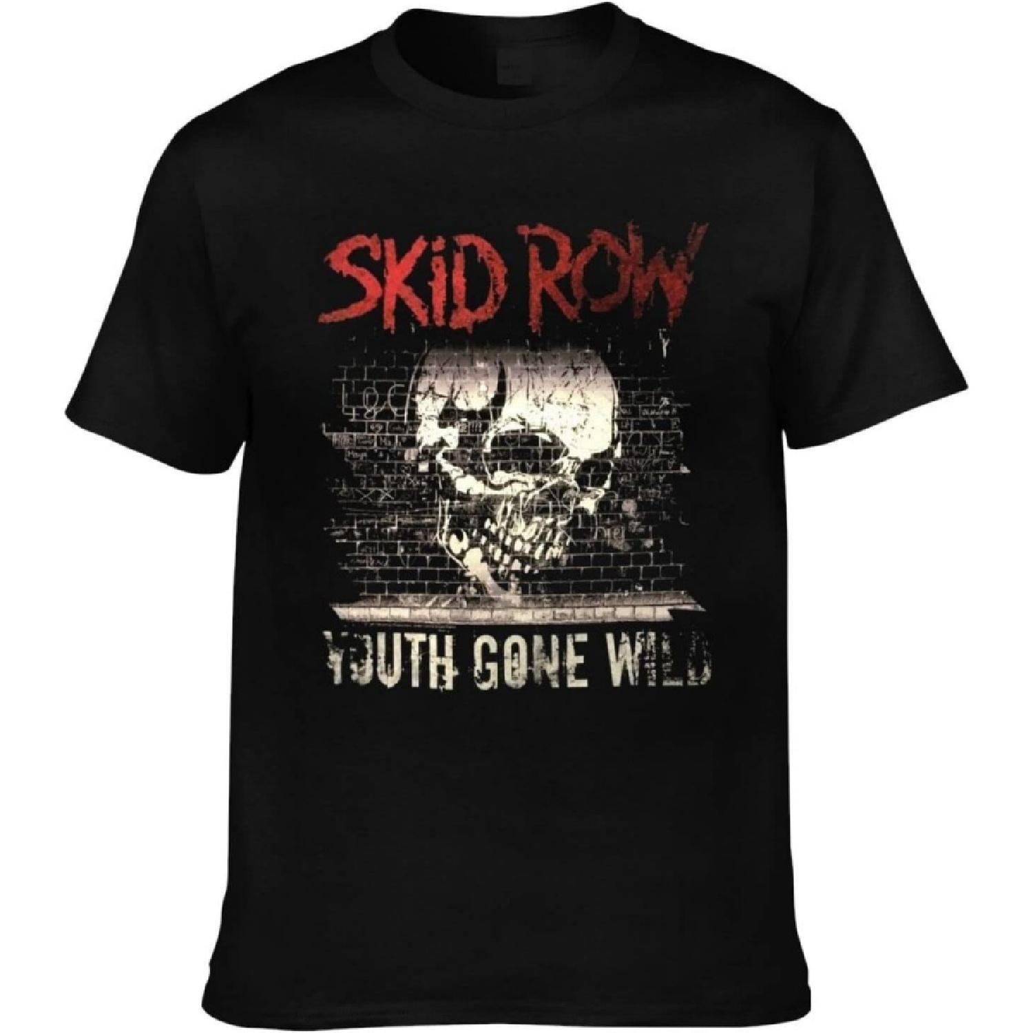 KKVEE Men s T Shirt Skid Row Heavy Metal Band Cotton Tee Short Sleeve T Shirt Undershirts S