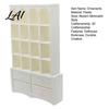 Sand Table Landscaping Props Miniature Dollhouse Bookcase 1:12 Scale Retro Arched Display Cabinet with Drawers Furniture Matte Black Simulation for
