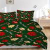 3pcs Christmas Holiday Gift - Festive Decorative Bedding Set with "Merry Christmas!" Design - Includes One Quilt Cover and Two Pillowcases (
