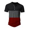 Camicia a maniche corte ampia e versatile da uomo, estiva, con scollo a vite, in tinta unita