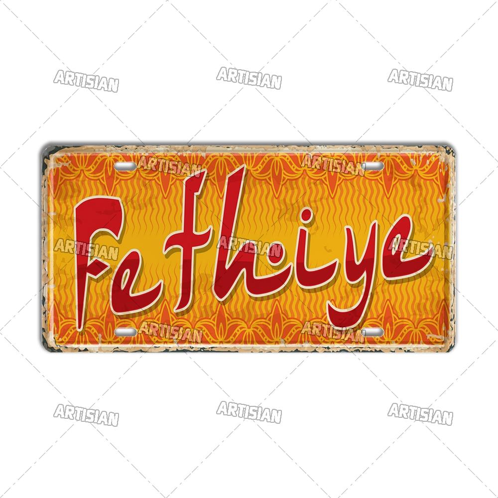 TURKEY Landmark License Plate Turkiye City Decorative Vehicle Plate Metal Tin Plaque Wall Decor Garage Bar Pub Club