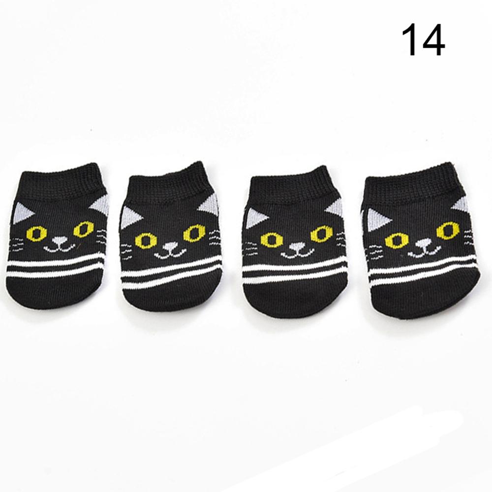 4Pcs Cartoon Table Foot Socks Chair Leg Covers Floor Protectors Non-Slip Knitting Socks For Furniture Cartoon Home Decor