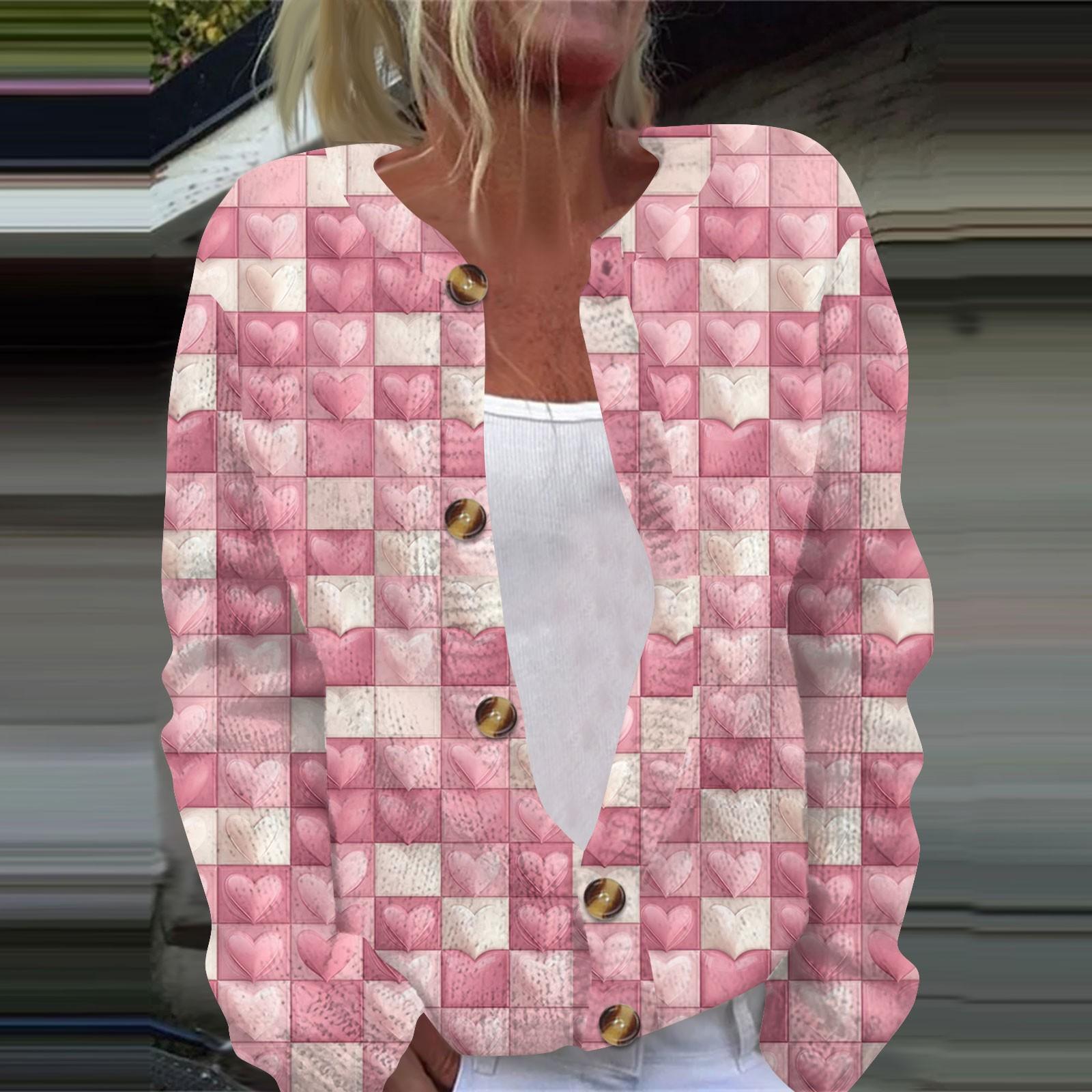 

Жіноча повсякденна модна куртка з довгим рукавом і ґудзиками XXL