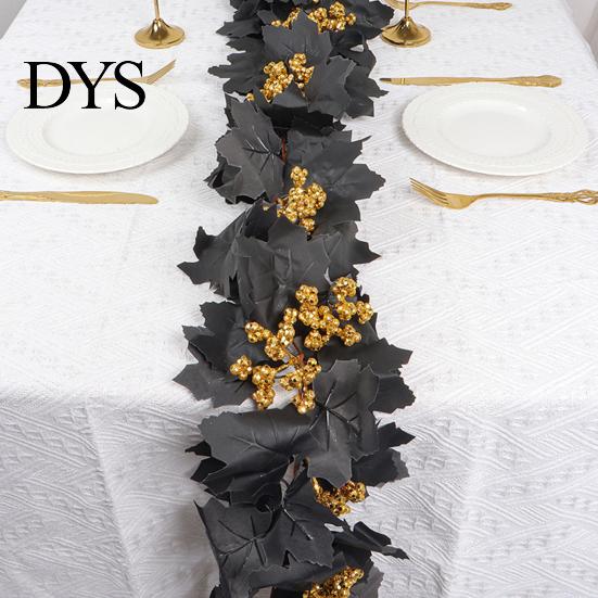 Haunted House Decor Halloween Artificial Maple Leaf Vine Decor, Fall Wall Hanging Garland Theme Party Supplies for Scene, Spooky Thanksgiving