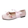 Pink light mouth square head flat sole shoes women's spring and autumn ballet shoes Mary Jane shoes