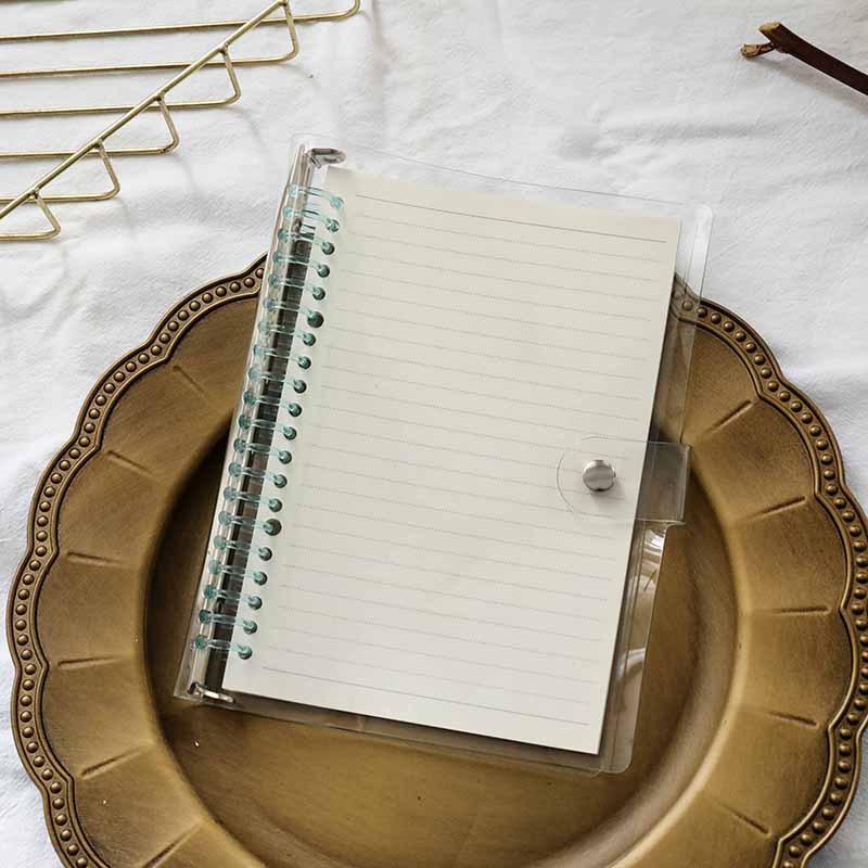 B5 A5 Transparentes PVC Weich Loseblatt-Optik 20 Löcher Farbiger Plastikclip Metallclip Handbuch Abnehmbare Abdeckung Schreibwaren