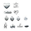 40pcs Charms Love Antique Silver Color Love Heart Charms Jewelry Findings DIY Word Love Charms Wholesale